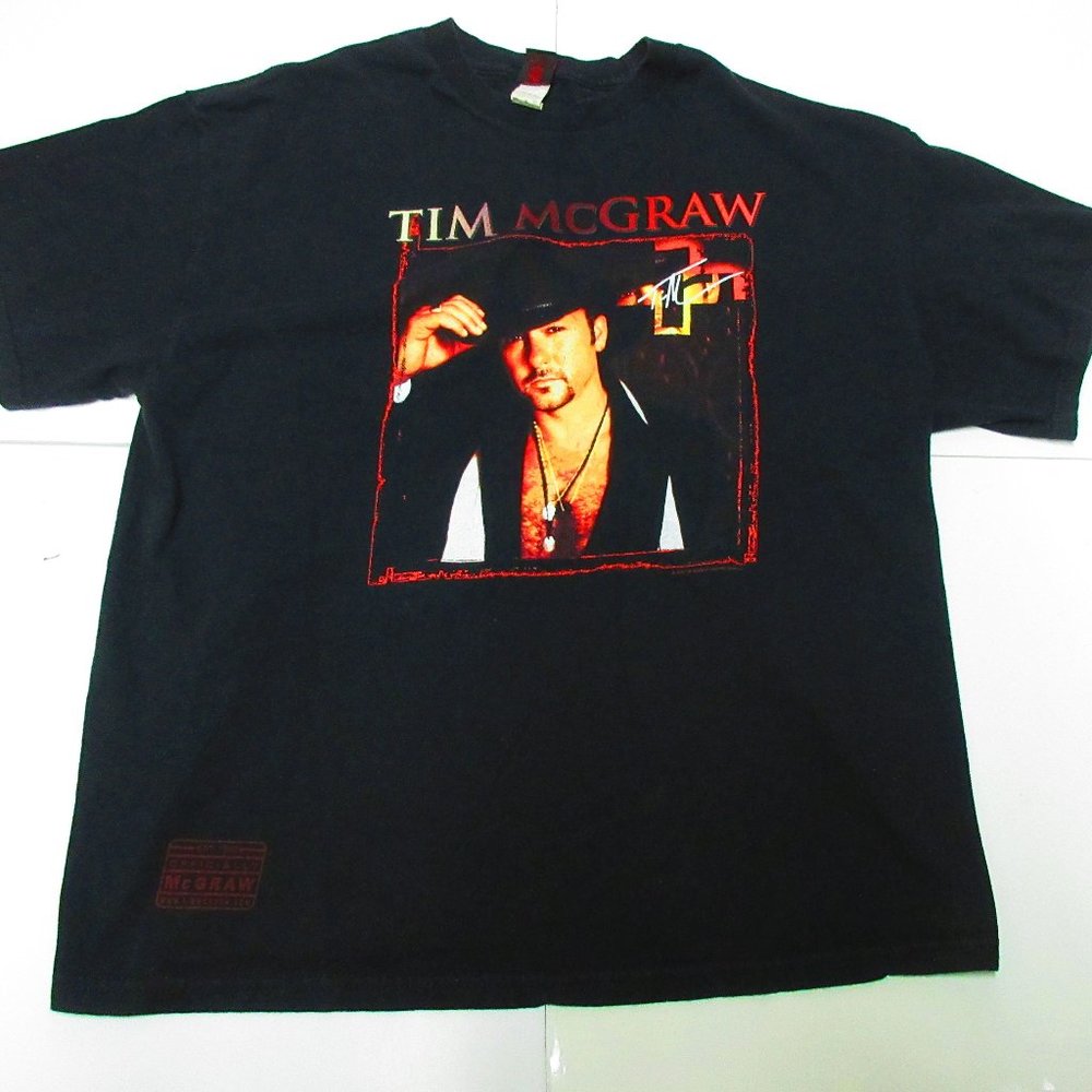 Tim McGraw 2006 Tour T-Shirt 100% Cotton Black Short Sleeve Country Size XL
